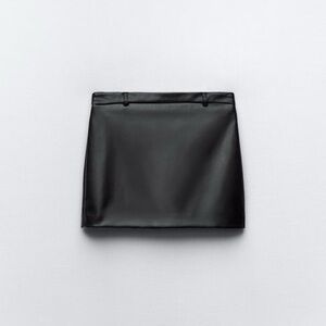 Black Faux Leather Mini Skirt